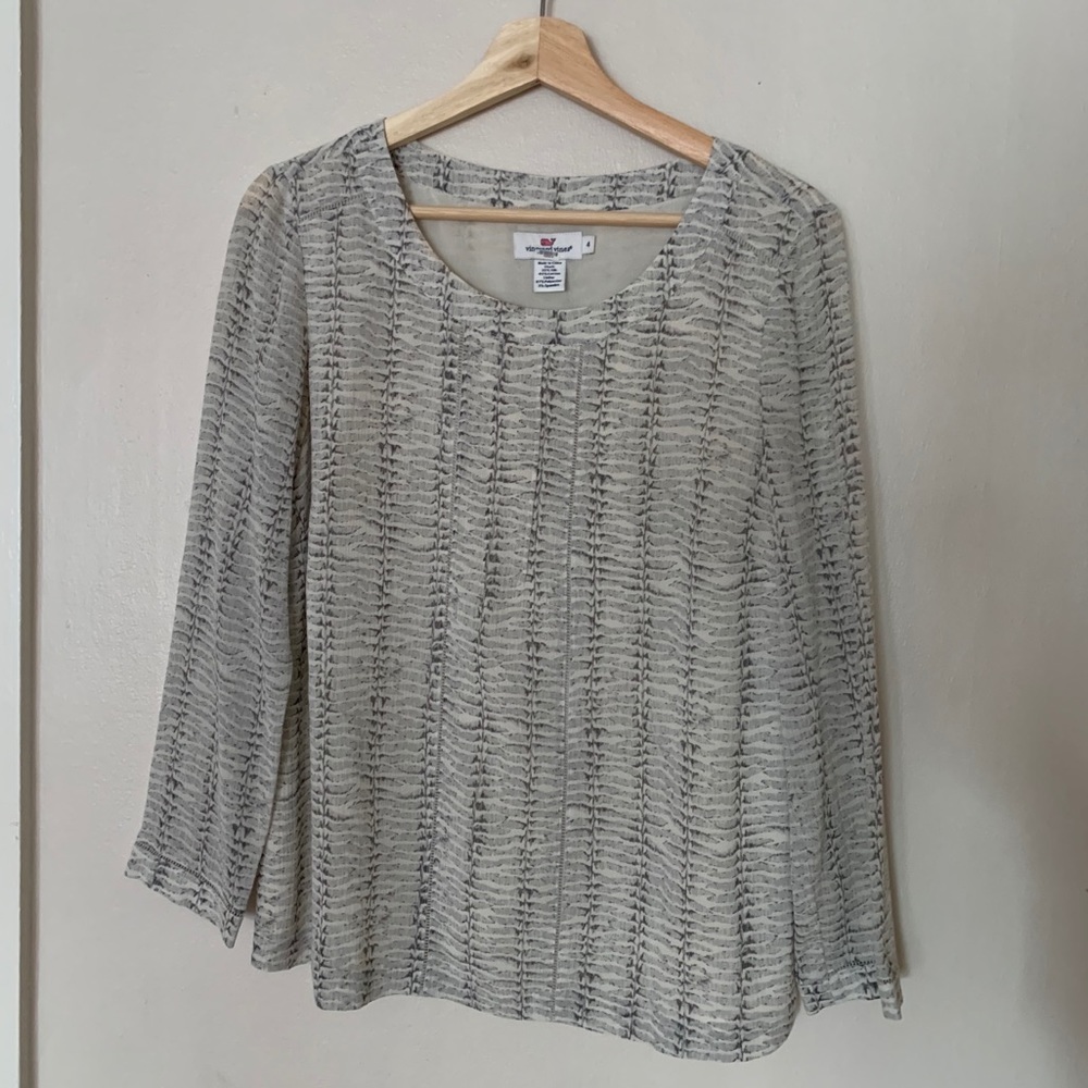 Vineyard Vines Snakeskin Print Blouse